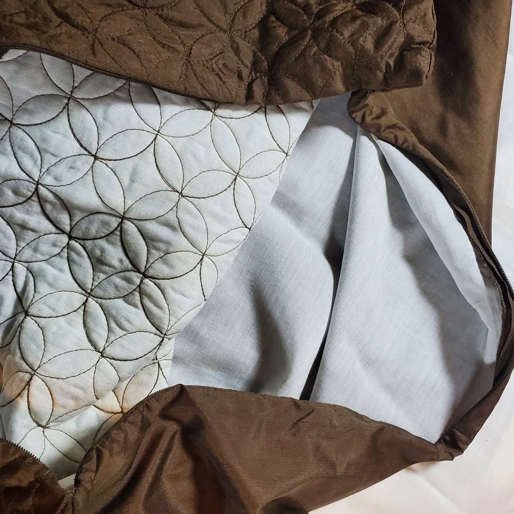 Noble Excellence Silk Blend Euro 2 Pillowcases Zip Brown 26x26‎